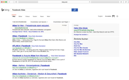 Beispielsuche Bing (Foto: Online Marketing Rockstars)