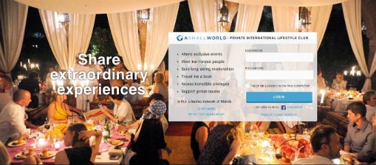 Hier kommt nicht jeder rein: Für Normalmenschen ist auf der Startseite von A Small World Schluss