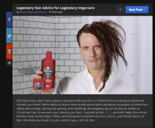 Promoted Post von Old Spice auf Imgur