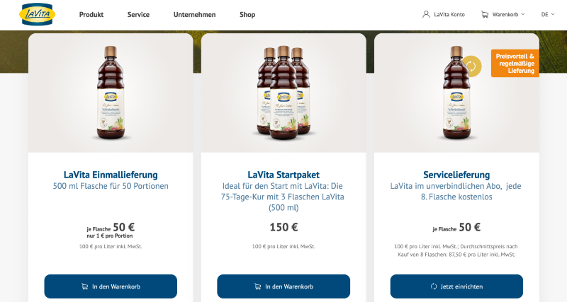LaVita Online-Shop