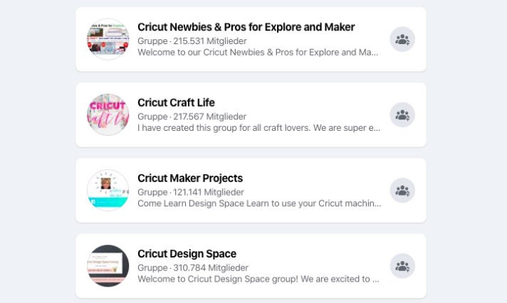 Cricut Facebook-Gruppen