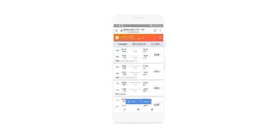Die Mobilversion von Kayak