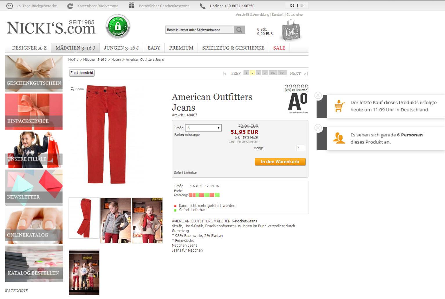 Overlay – Interaktion anderer Kunden