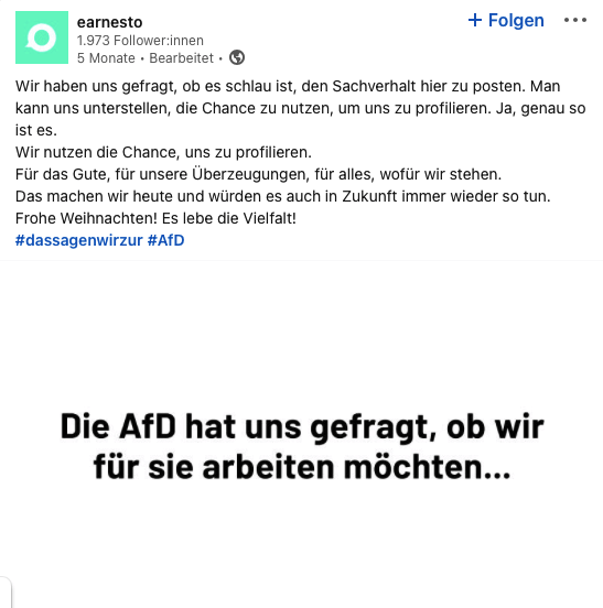 Unternehmensbeitrag mit einer hohen Reichweite