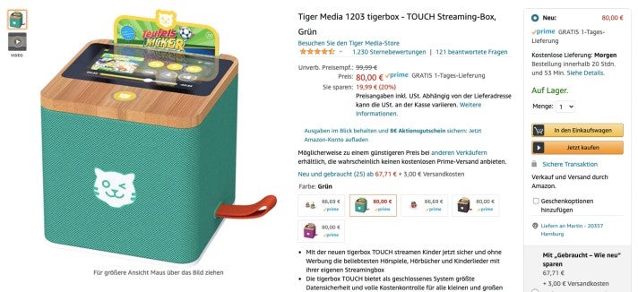 tigerbox touch bei Amazon