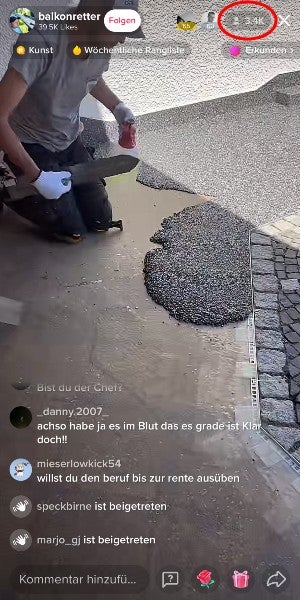 3.400 gleichzeitige Zuschauer:innen beim Livestream des "Balkonretters" auf Tiktok