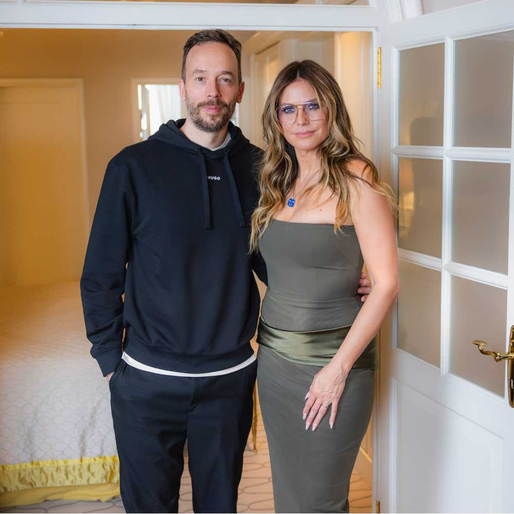 Am Vortag saßen sie noch zusammen auf der Bühne beim OMR Festival – nun nahmen sie zusammen im Fairmont Hotel Vier Jahreszeiten auf: Heidi Klum und Philipp Westermeyer. Foto: OMR