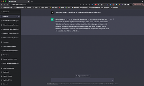 OpenAI ChatGPT Screenshot
