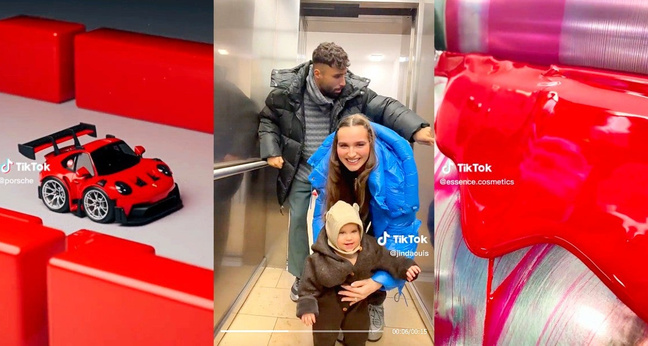 Drei Tiktok-Accounts aus dem DACH-Raum, die im November besonders viele Likes eingesammelt haben: (von links) Porsche, Jindaouis und Essence Cosmetics
