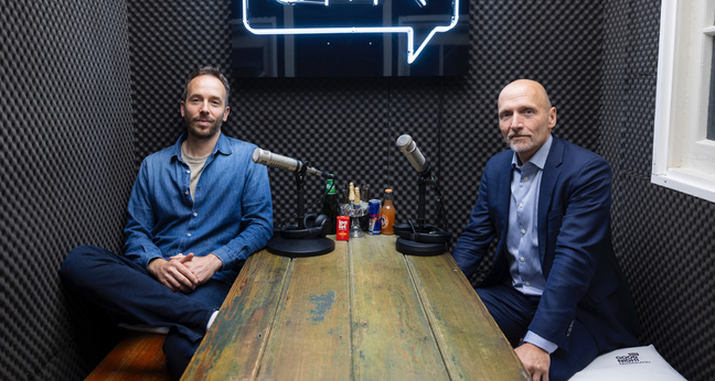 Philipp Westermeyer und Volker Gruhn nach der Aufnahme des OMR Podcasts 