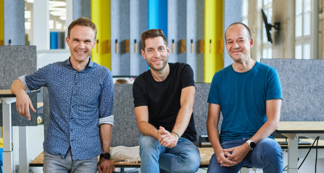 Frank Wolf, Martin Böhringer und Lutz Gerlach haben Staffbase 2014 in Chemnitz gegründet. Foto: Staffbase