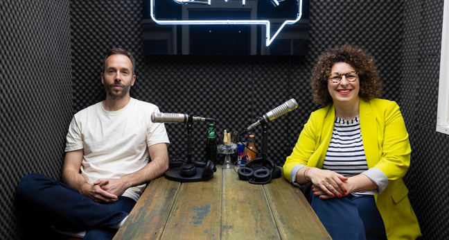 OMR-Gründer Philipp Westermeyer und Manager-Magazin-Vize Simone Salden