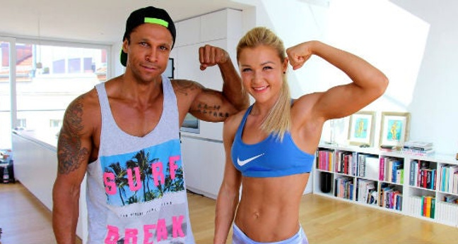 Daniel Aminati (ProSiebenSat.1) mit Sophia Thiel (FitCastTV, Kooperation mit BroadbandTV, das mehrheitlich zur RTL Group gehört) (Quelle: Facebook) 