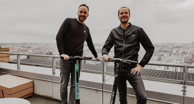 Philipp Westermeyer (OMR) und Lawrence Leuschner (Tier Mobility)