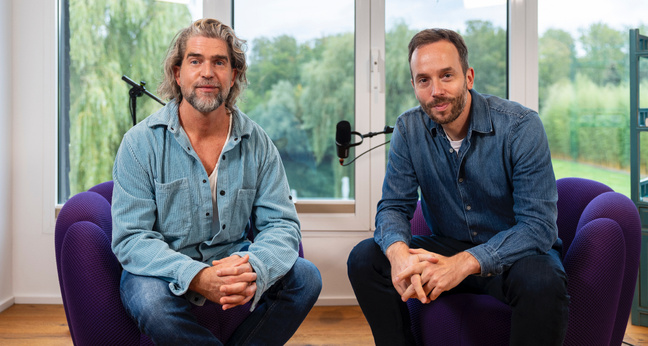 Nils Glagau und Philipp Westermeyer trafen sich in Leverkusen zur Aufnahme