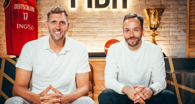 Dirk Nowitzki und Philipp Westermeyer beim Treffen in Paris