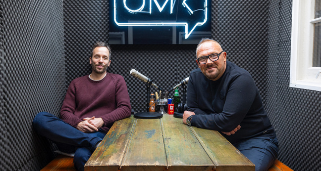 Philipp Westermeyer und Andreas W. Herb nach der Aufnahme