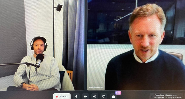 Philipp Westermeyer (links) und Christian Horner bei der Aufnahme des OMR Podcasts. Foto: OMR