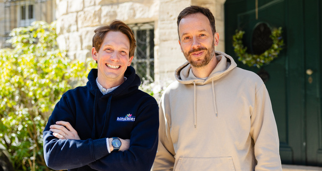 Philip Hitschler-Becker und Philipp Westermeyer nach der Aufnahme des OMR Podcasts. 
