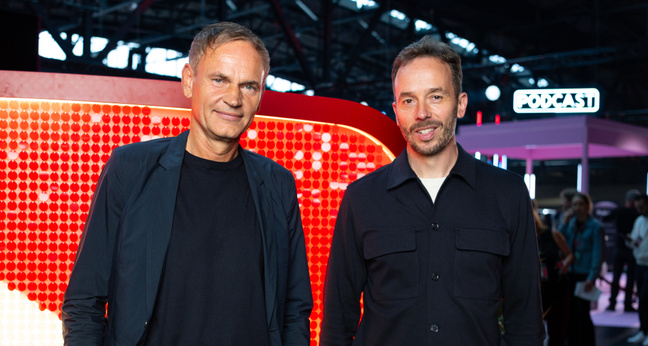 Volkswagen- und Porsche-CEO Oliver Blume und OMR-Gründer Philipp Westermeyer