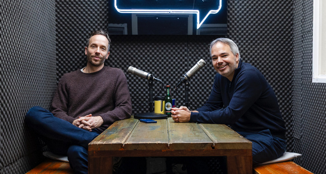 Philipp Westermeyer und Florian Heinemann nach der Aufnahme in Hamburg.