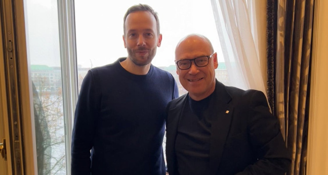 Philipp Westermeyer und Lanserhof-Gründer Christian Harisch trafen sich in Hamburg zur Podcast-Aufnahme. Foto: OMR
