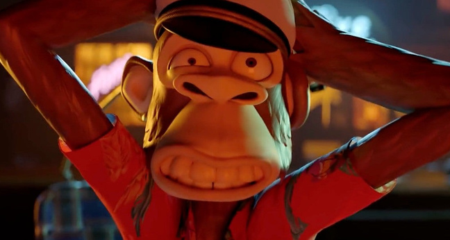 Eine Szene aus einem Werbevideo des Bored Ape Yacht Club