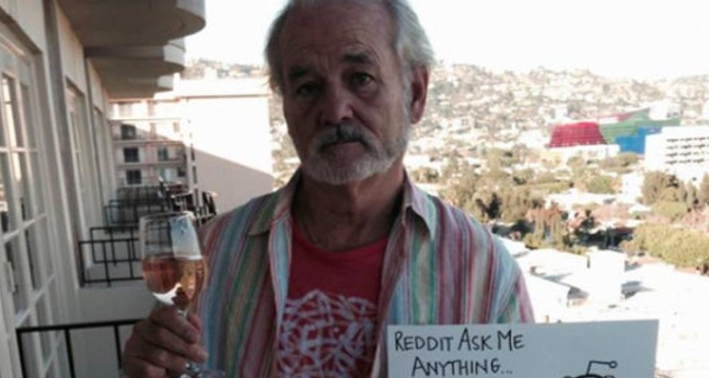 Bill Murray macht auch mit. Der Kultschauspieler kündigte sein "Ask Me Anything" mit diesem Bild an.