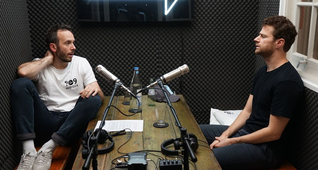 "Katapult"-Gründer Benjamin Fredrich (r.) mit Philipp Westermeyer