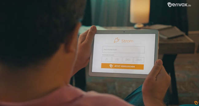 Ausschnitt aus einem Werbespot von Verivox zum Stromtarif-Wechsel. Foto: Screenshot