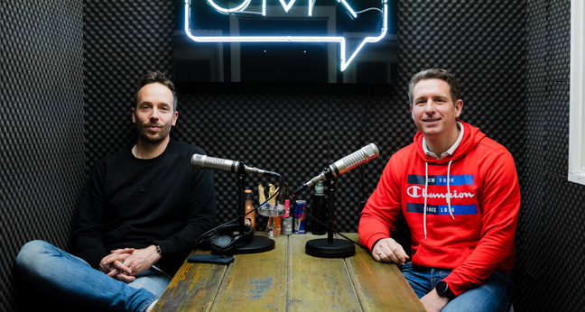 Philipp Westermeyer und Kai Wawrzinek nach der Aufnahme des OMR Podcasts