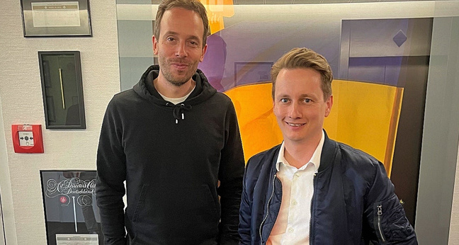 OMR-Gründer Philipp Westermeyer und Bild-Chefredakteur Johannes Boie trafen sich in Berlin. Foto: OMR