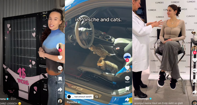 Auszüge aus den TikTok Charts: Porsche, Videozeugs und Nonakanal