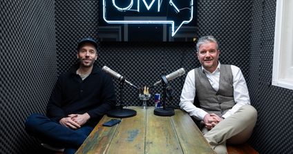 Philipp Westermeyer und Philipp Klöckner nach der Aufnahme des OMR Podcasts. 