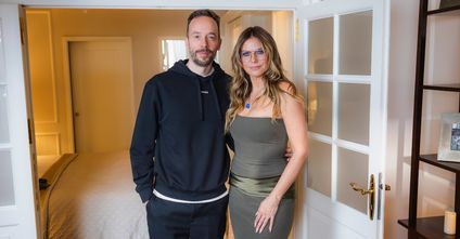 Am Vortag saßen sie noch zusammen auf der Bühne beim OMR Festival – nun nahmen sie zusammen im Fairmont Hotel Vier Jahreszeiten auf: Heidi Klum und Philipp Westermeyer. Foto: OMR