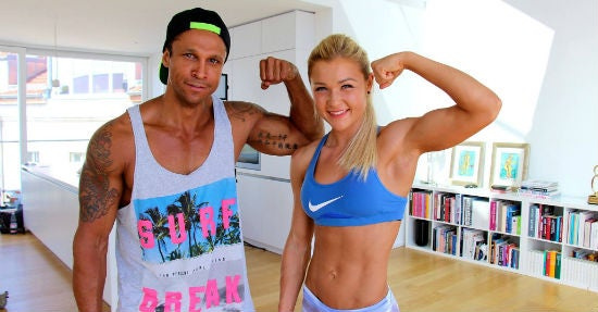 Daniel Aminati (ProSiebenSat.1) mit Sophia Thiel (FitCastTV, Kooperation mit BroadbandTV, das mehrheitlich zur RTL Group gehört) (Quelle: Facebook) 