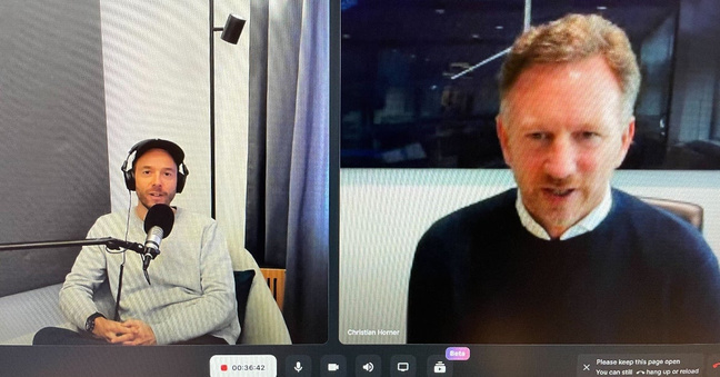 Philipp Westermeyer (links) und Christian Horner bei der Aufnahme des OMR Podcasts. Foto: OMR
