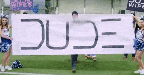 Szene aus einem Werbevideo von Dude Wipes