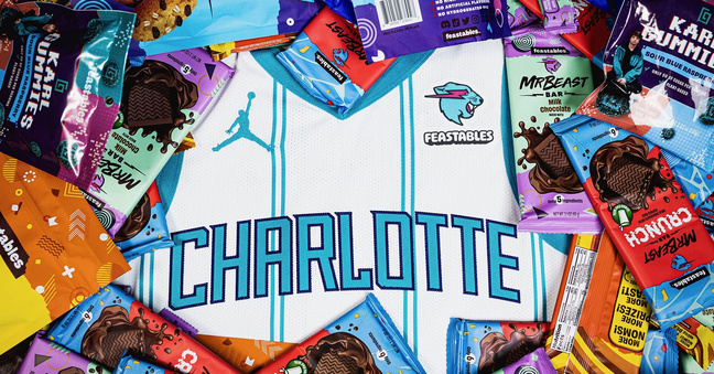 Feastables ist neuer Trikotsponsor der Charlotte Hornets aus der NBA.