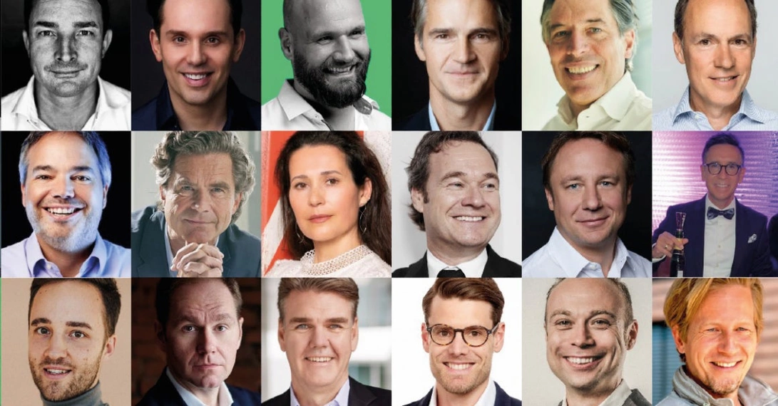 Ein Auszug aus der Liste der Gesellschafter – von Christian Angermayer (obere Reihe, 2. v.l.) is Josef Brunner (untere reihe, 2. v.r.). Foto: Startup-Insider
