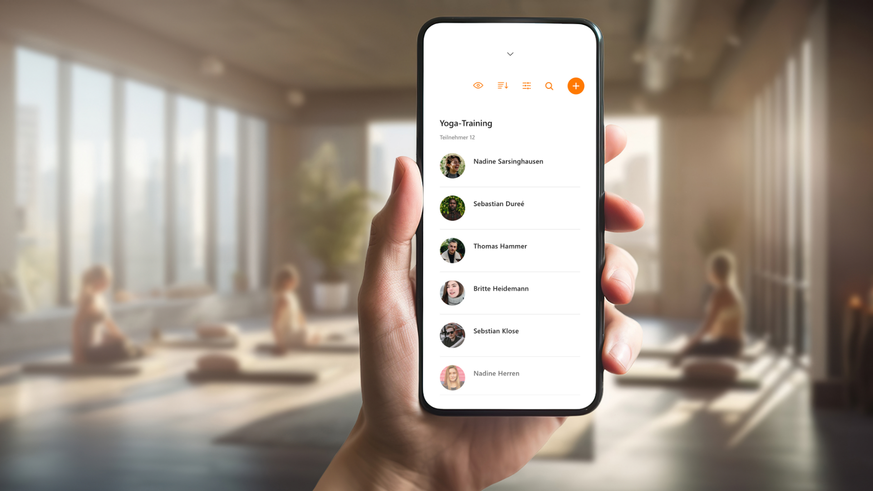 Screenshot 3: Yogakurse in Vereinssoftware