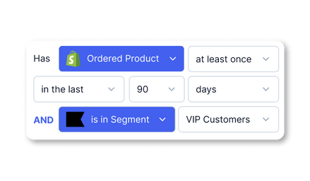 Menüleiste über die Kunden-Segmentierung fürs WhatsApp-Marketing (Daten aus Shopify)
