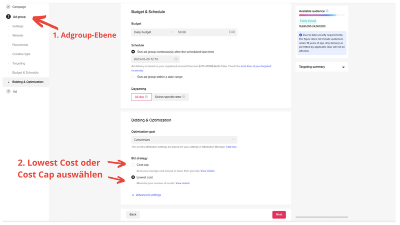 Adgroup-Ebene