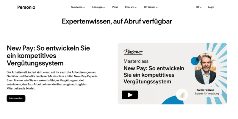 Screenshot Personio Webinare