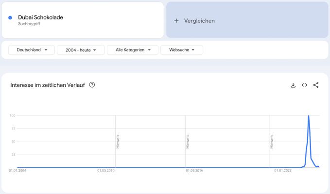 Google Trend kurzfristiger Hype