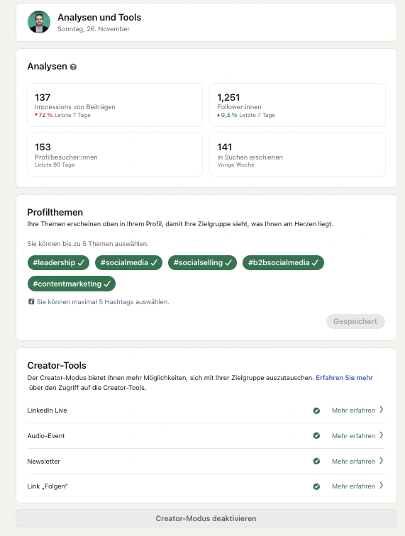 Creator Mode LinkedIn