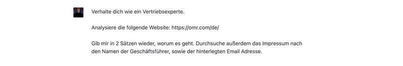 Beispiel einfachen Prompt im Vertrieb