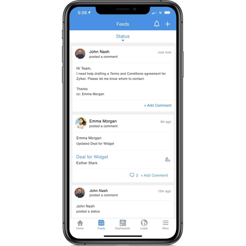 Mobile-CRM Zoho Chat