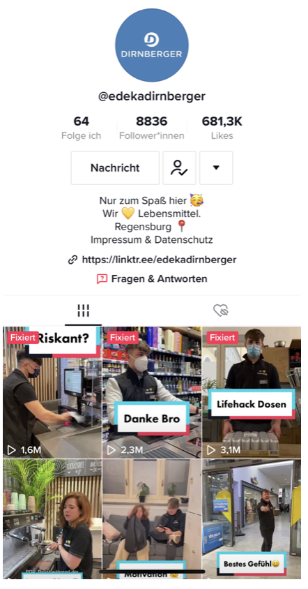 TikTok-Profil Edeka Dirnberger