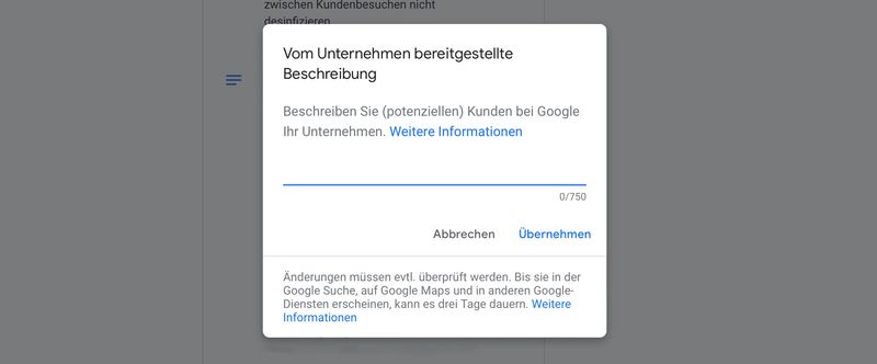 Google-My-Business Unternehmensbeschreibung zum Google Maps Rankings verbessern